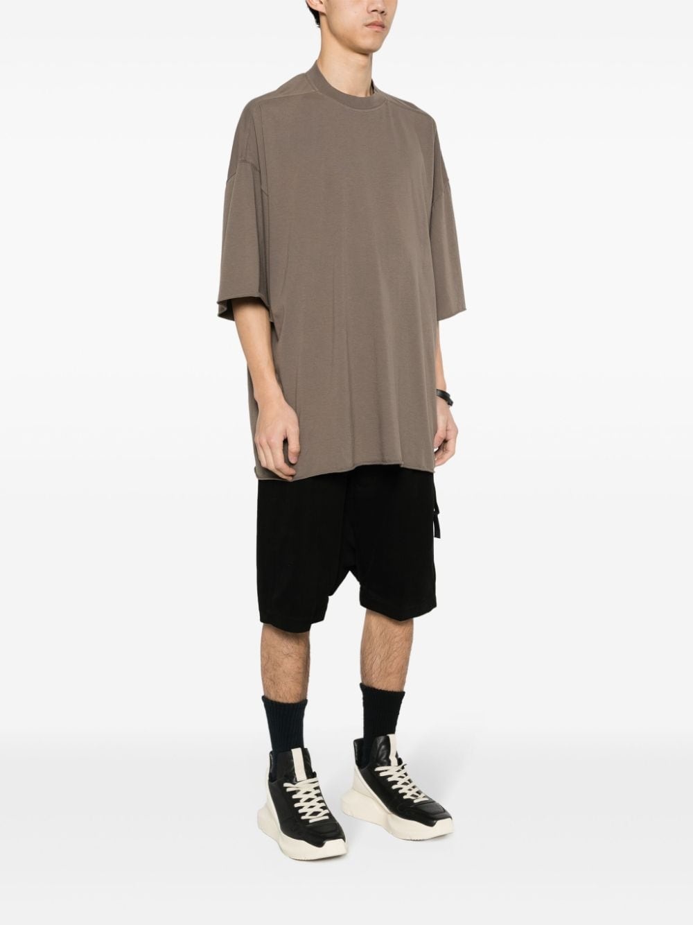 tape-detail orgnaic cotton T-shirt - 3