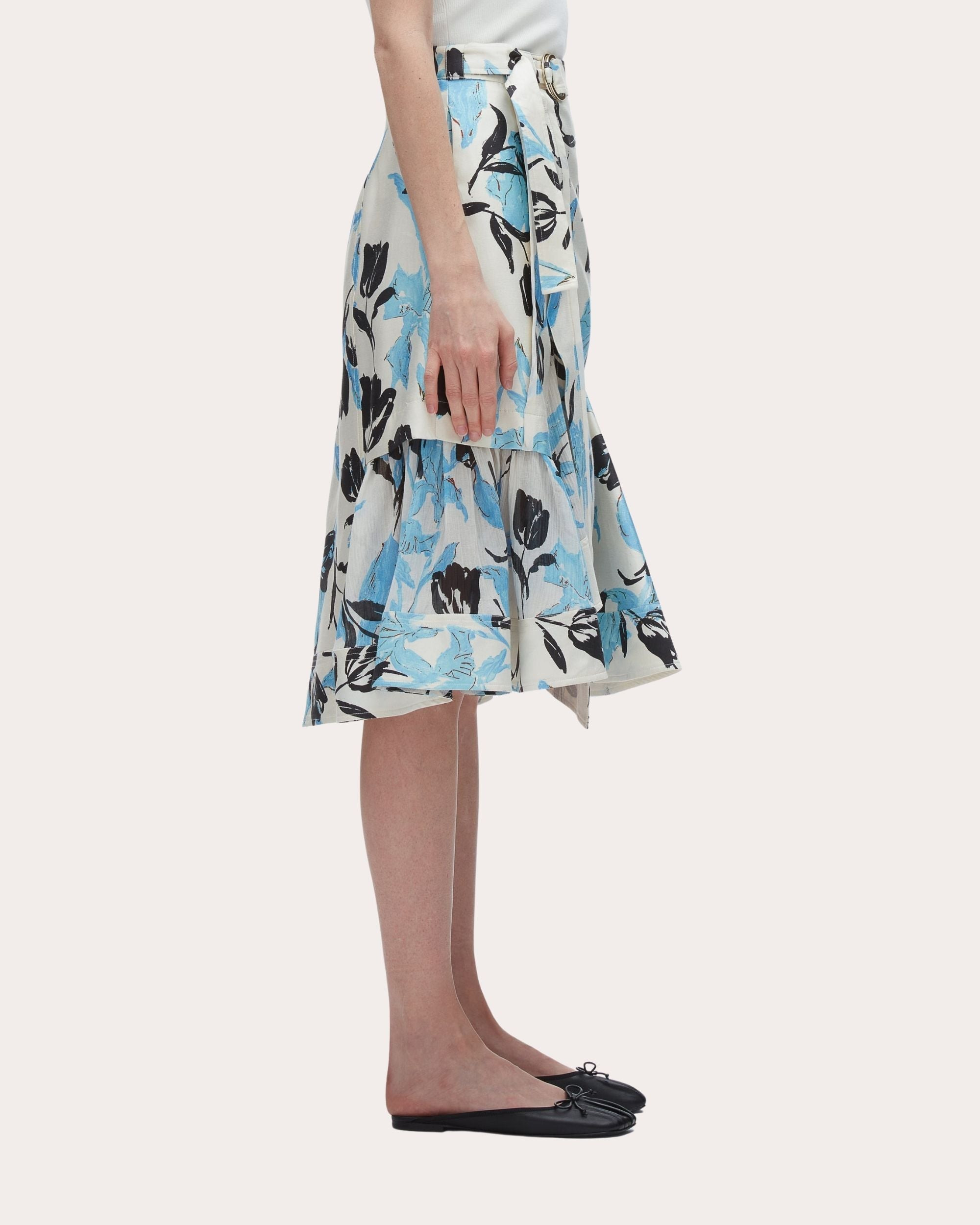 Joyful Tulips Layered A-Line Skirt - 4