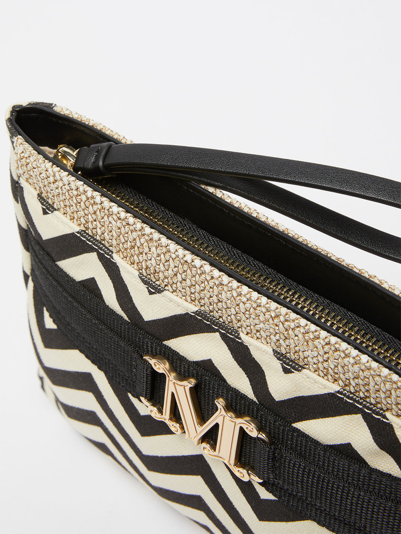 Max Mara GEORGE Printed canvas clutch bag outlook
