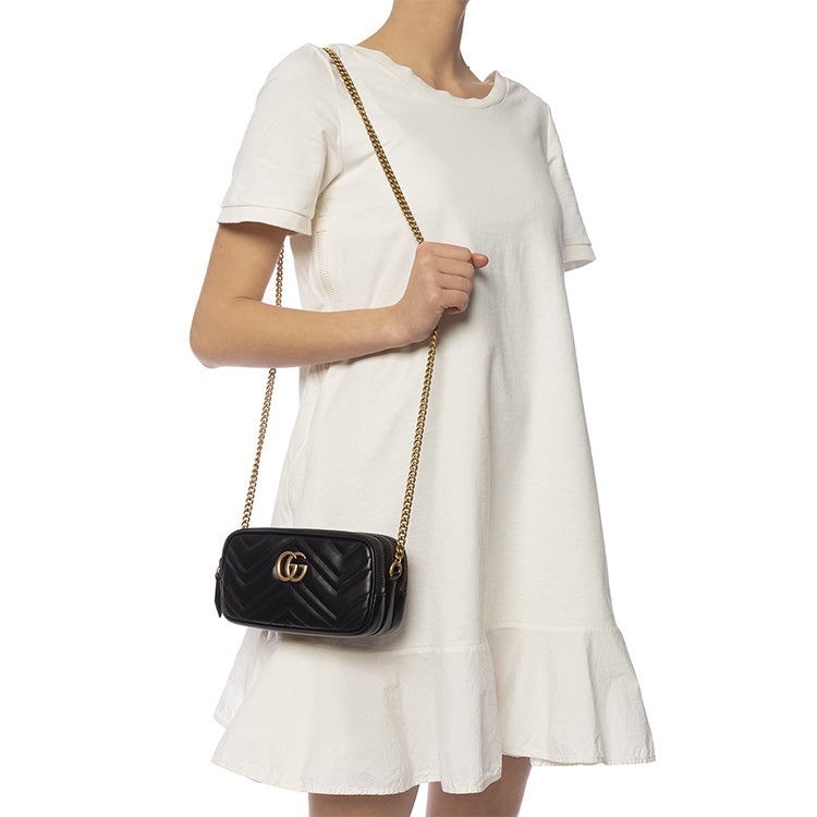 (WMNS) Gucci GG Marmont Shoulder Bag Mini Black 546581-DTDCT-1000 - 7
