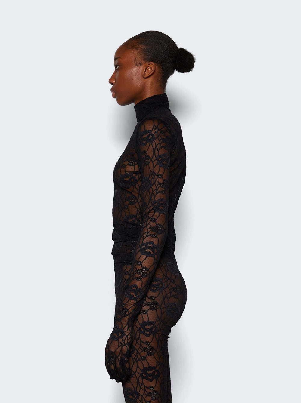 Gloved Top in Stretch Lace Black - 4