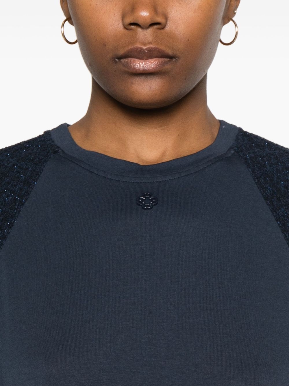 tweed-panelled T-shirt - 5
