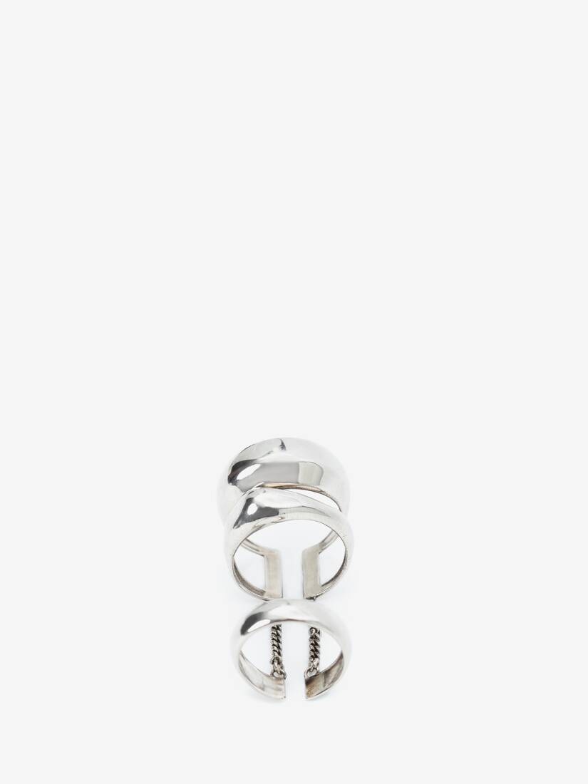 Long Stacked Ring in Antique Silver - 3