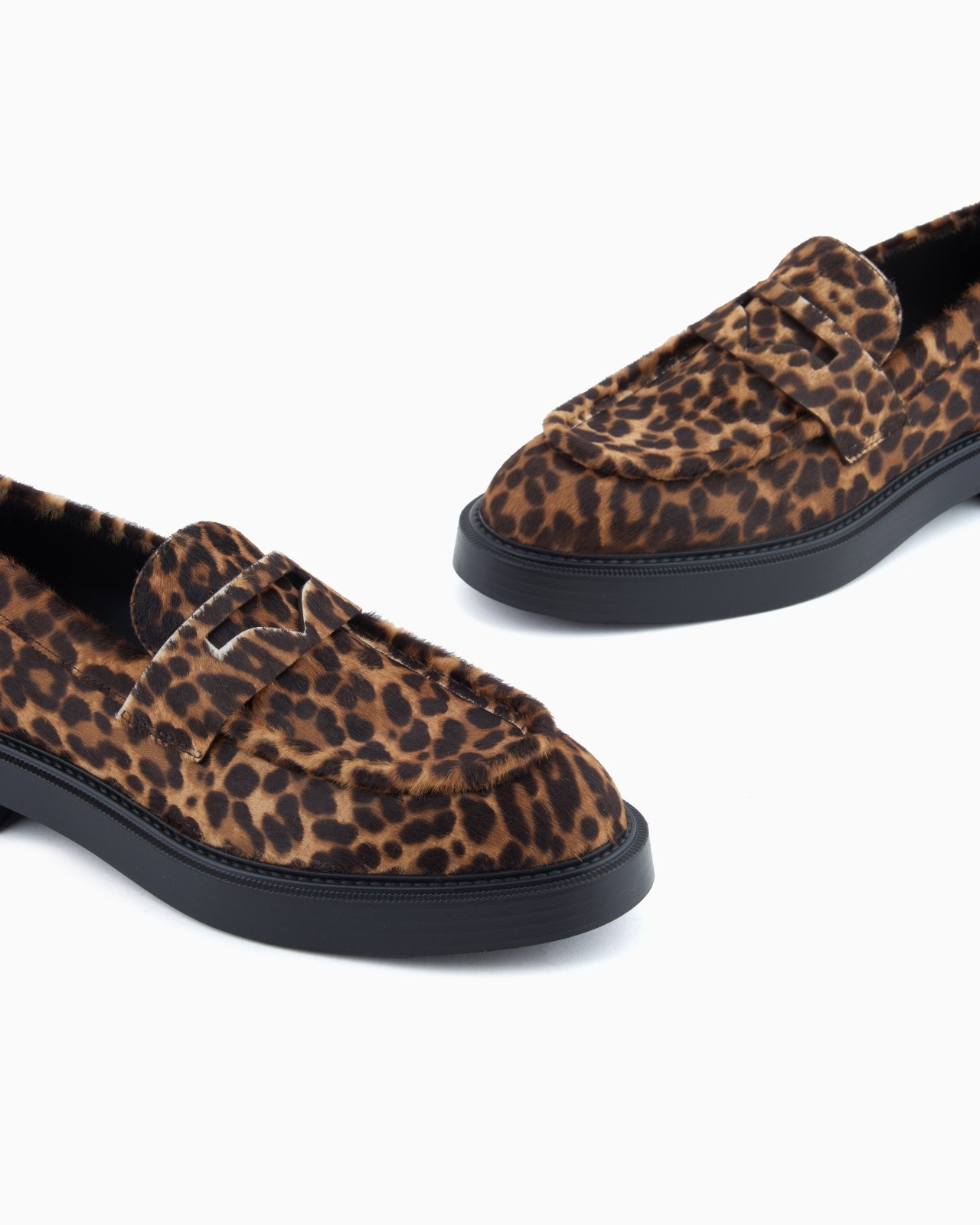 SPECKLED PONYSKIN LEATHER LOOK LOAFERS - 5