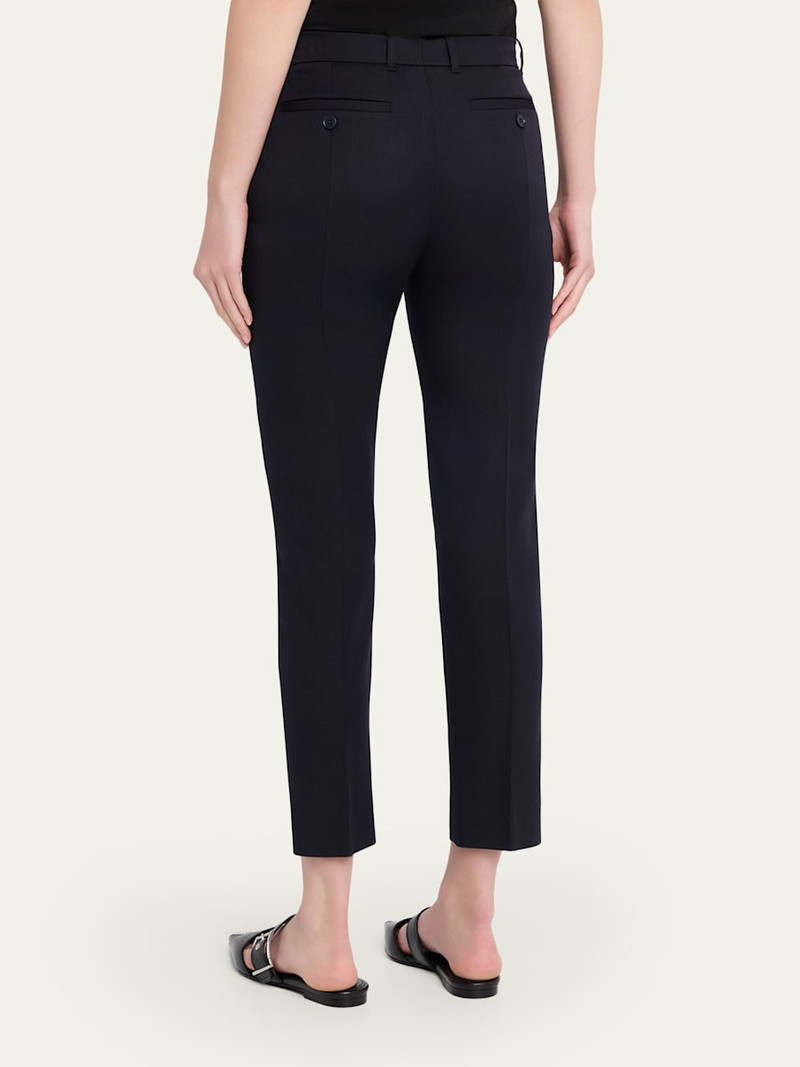 Mid-Rise Wool Slim-Leg Ankle Trousers 3