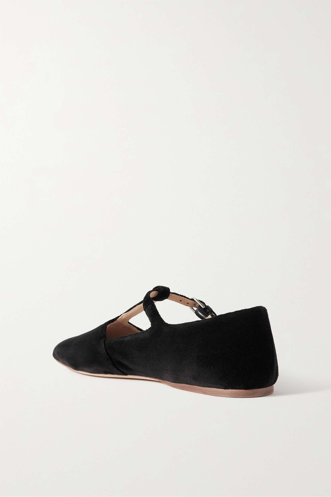 + NET SUSTAIN Lola Ballerina organic cotton-velvet Mary Jane point-toe flats - 3