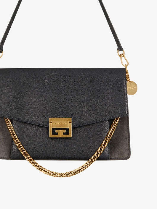 TWO-TONED MEDIUM GV3 BAG IN LEATHER AND SUEDE - 5