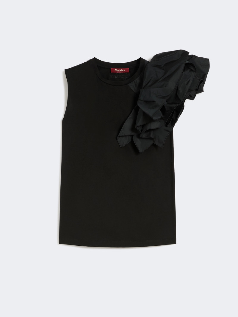 TAGLIO Cotton jersey T-shirt - BLACK 1