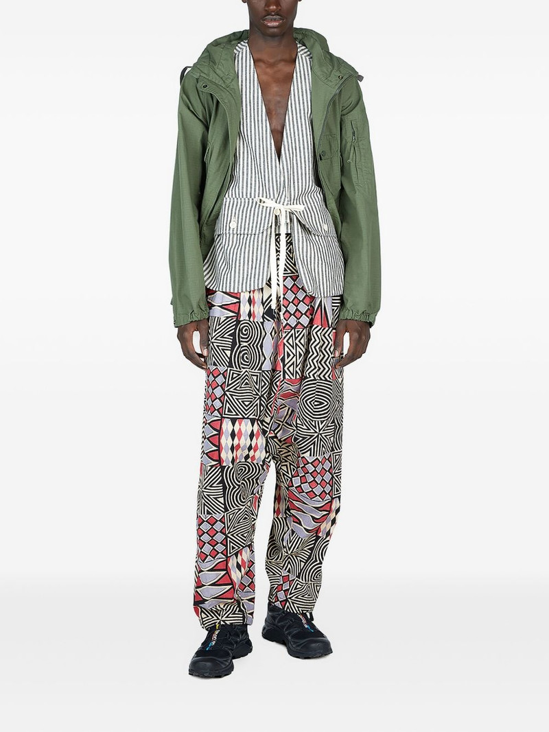 Engineered Garments patchwork pleated trousers outlook