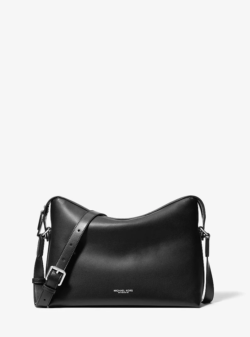 Nicholas Medium Pebbled Leather Crossbody Messenger Bag - 1