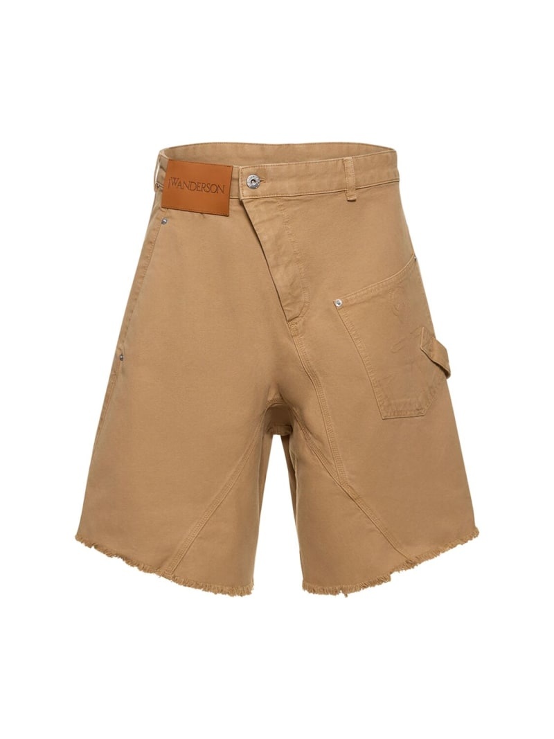 Twisted cotton workwear shorts - 1