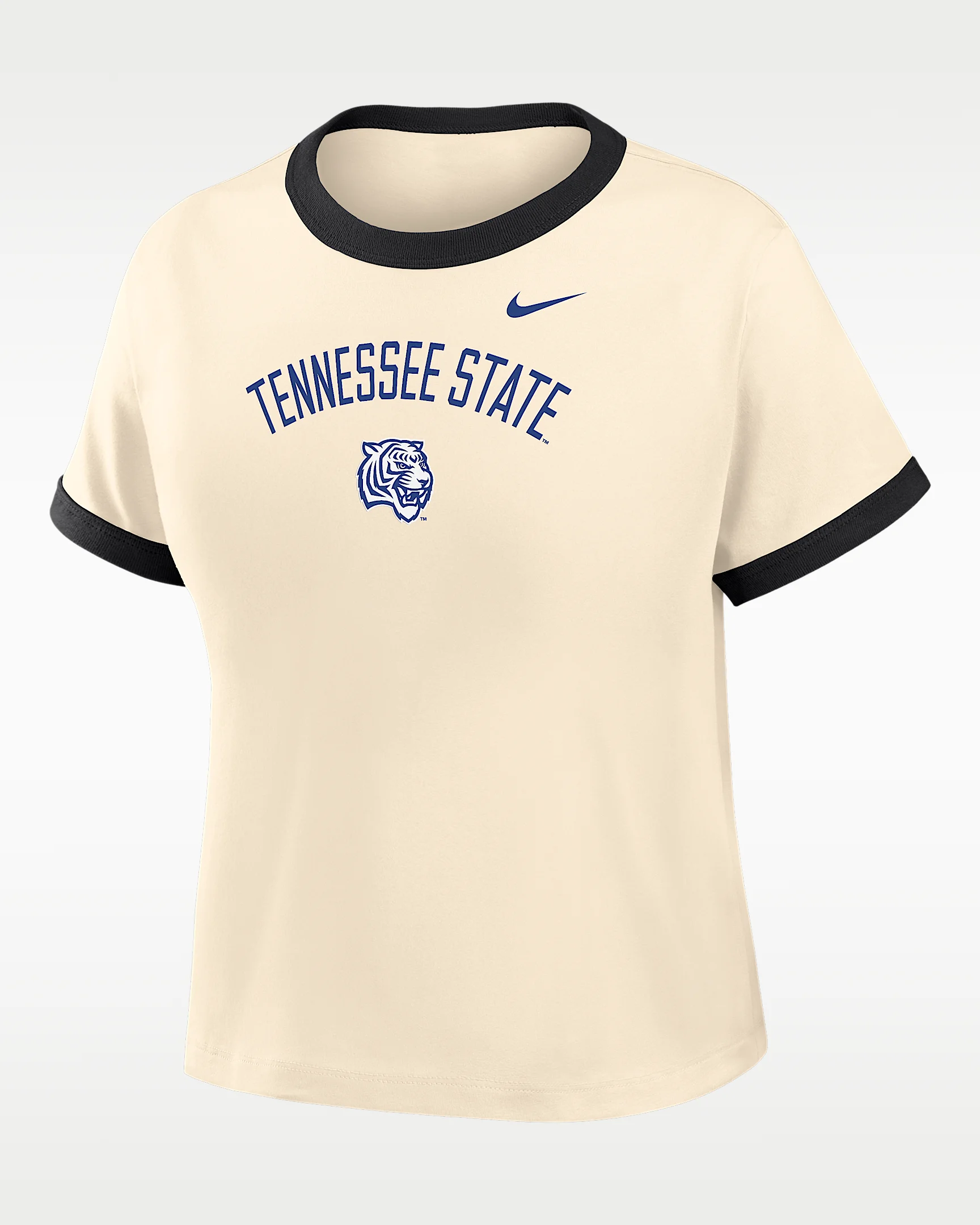Nike College (Tennessee State University) Women's Cropped Ringer T-Shirt - 1