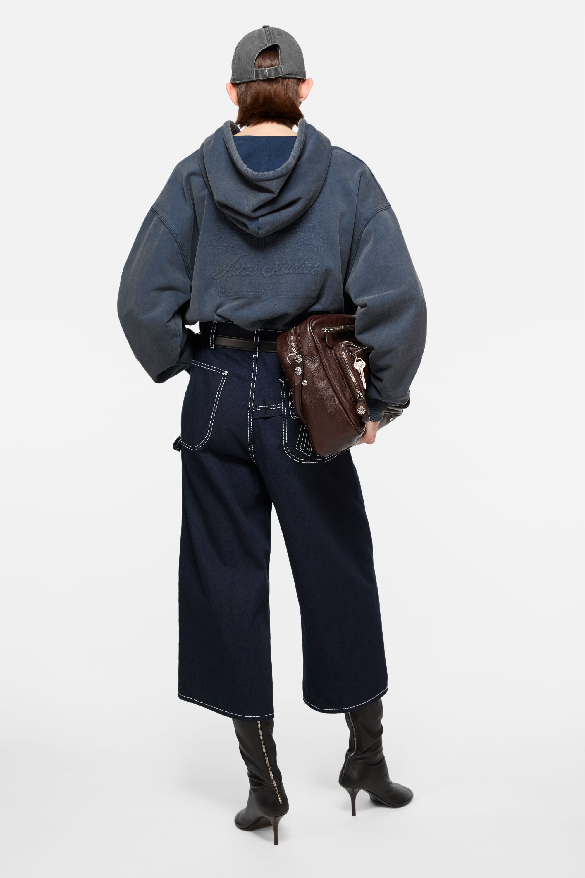 Hooded zipper sweater - Navy blue - 2