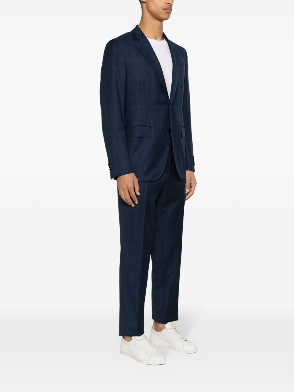 checked single-breasted suit - 3