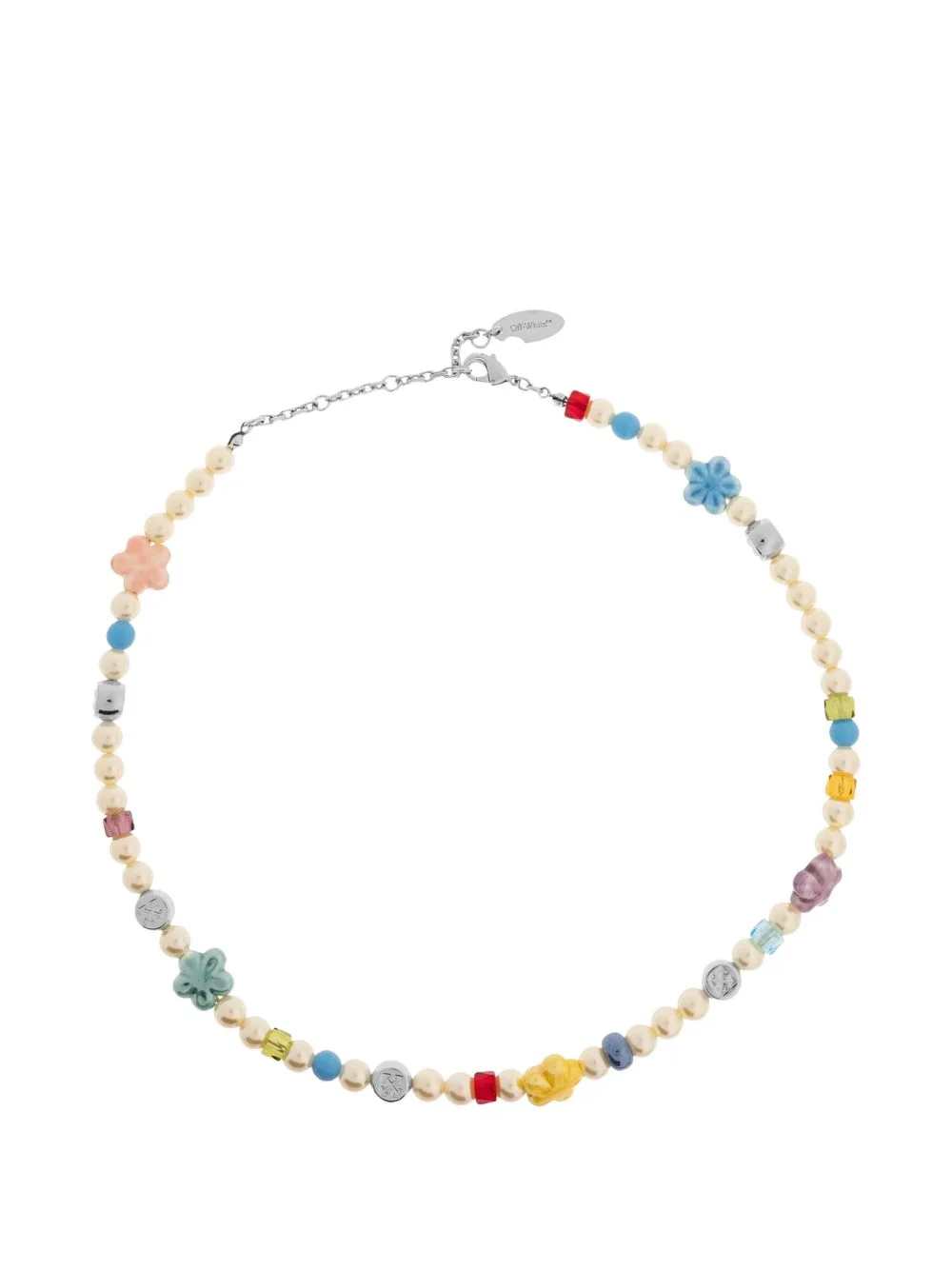 flower-detail beaded necklace - 1