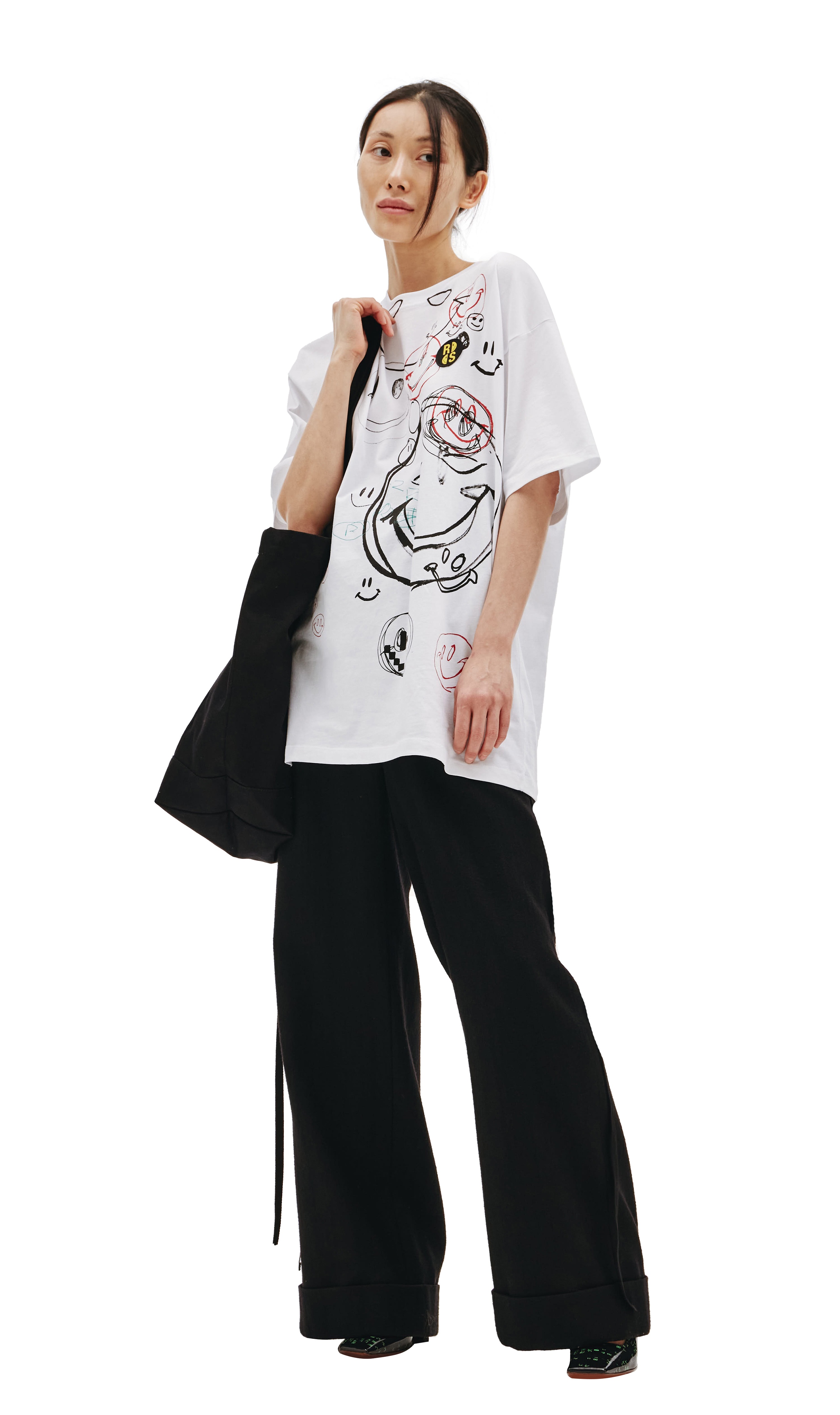 RAF SIMONS X SMILEY DENIM TOTE BAG - 5