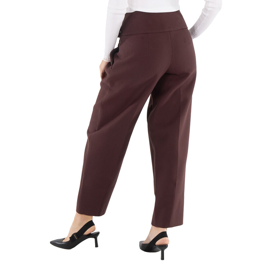 Jil Sander Ladies Plum Cropped Tapered Trousers, Brand Size 34 (US Size 2) - 6