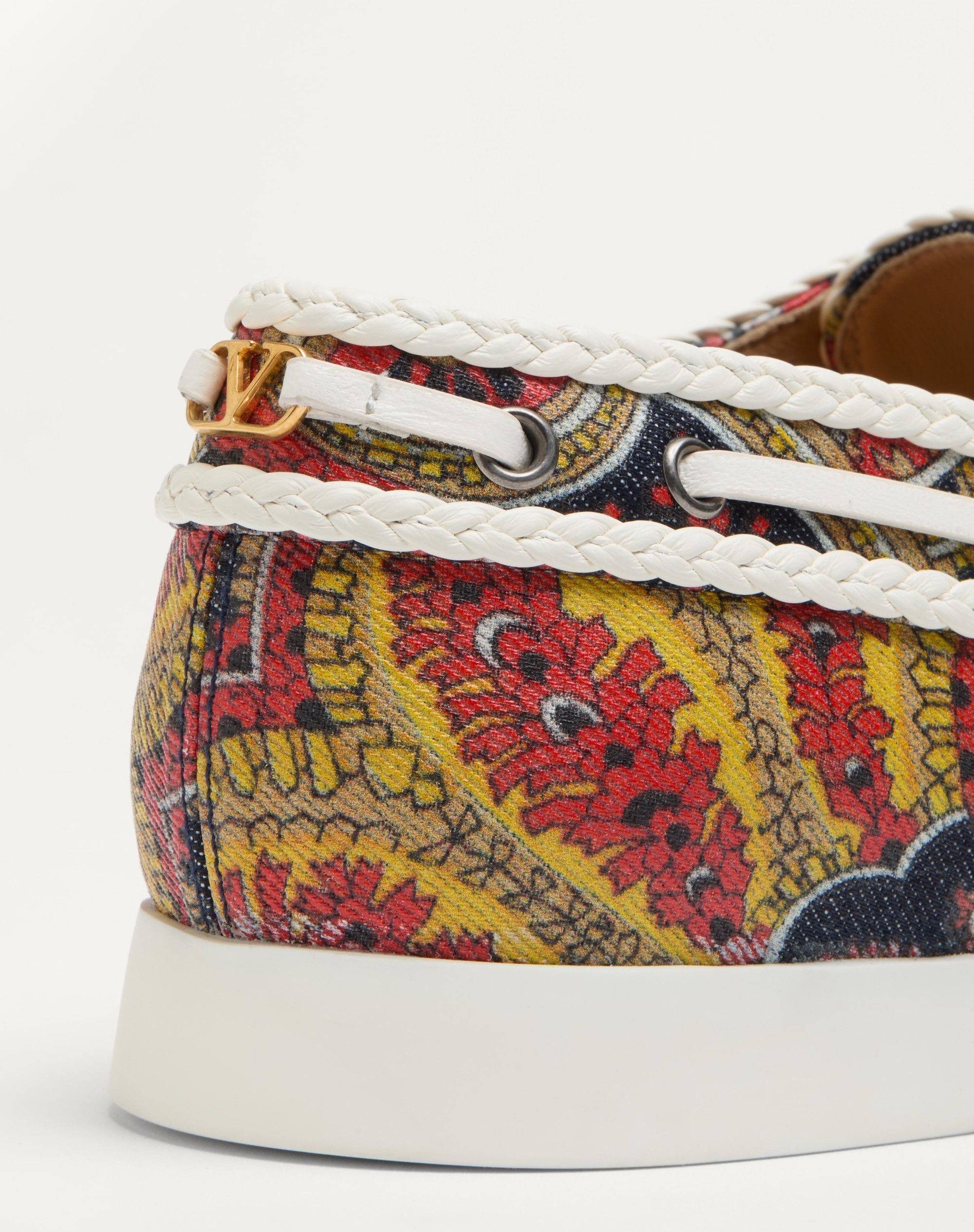 PALM AVENUE BOAT SHOE IN VOYAGE IMAGINAIRE DENIM FABRIC AND NAPPA - 7