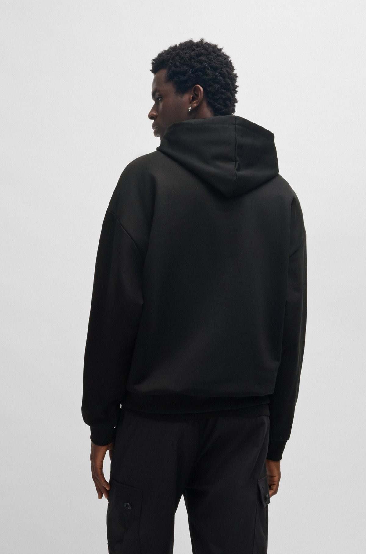 OVERSIZE-FIT HOODIE IN COTTON TERRY WITH TONAL LOGO - 5