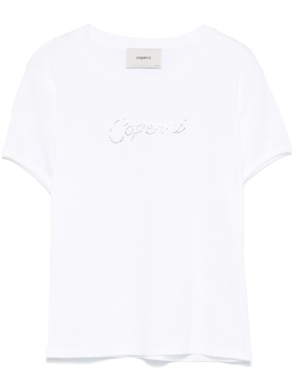 crystal embellished-logo T-shirt - 1