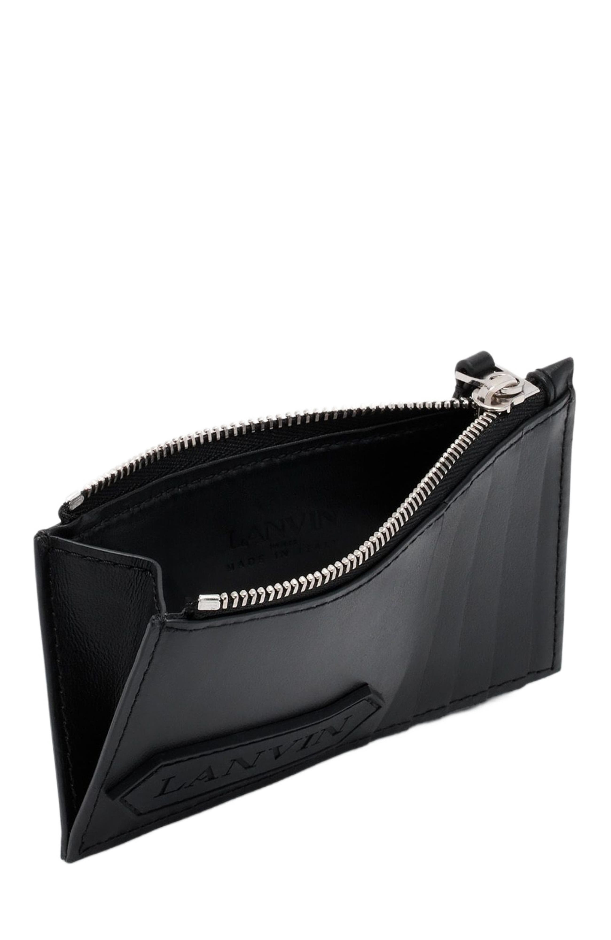 Lanvin SIGNATURE LEATHER CARDHOLDER in Black at Nordstrom - 5