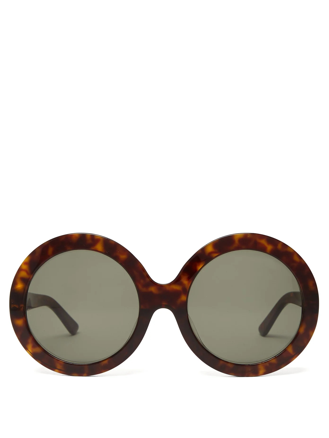 Round tortoiseshell-acetate sunglasses - 1