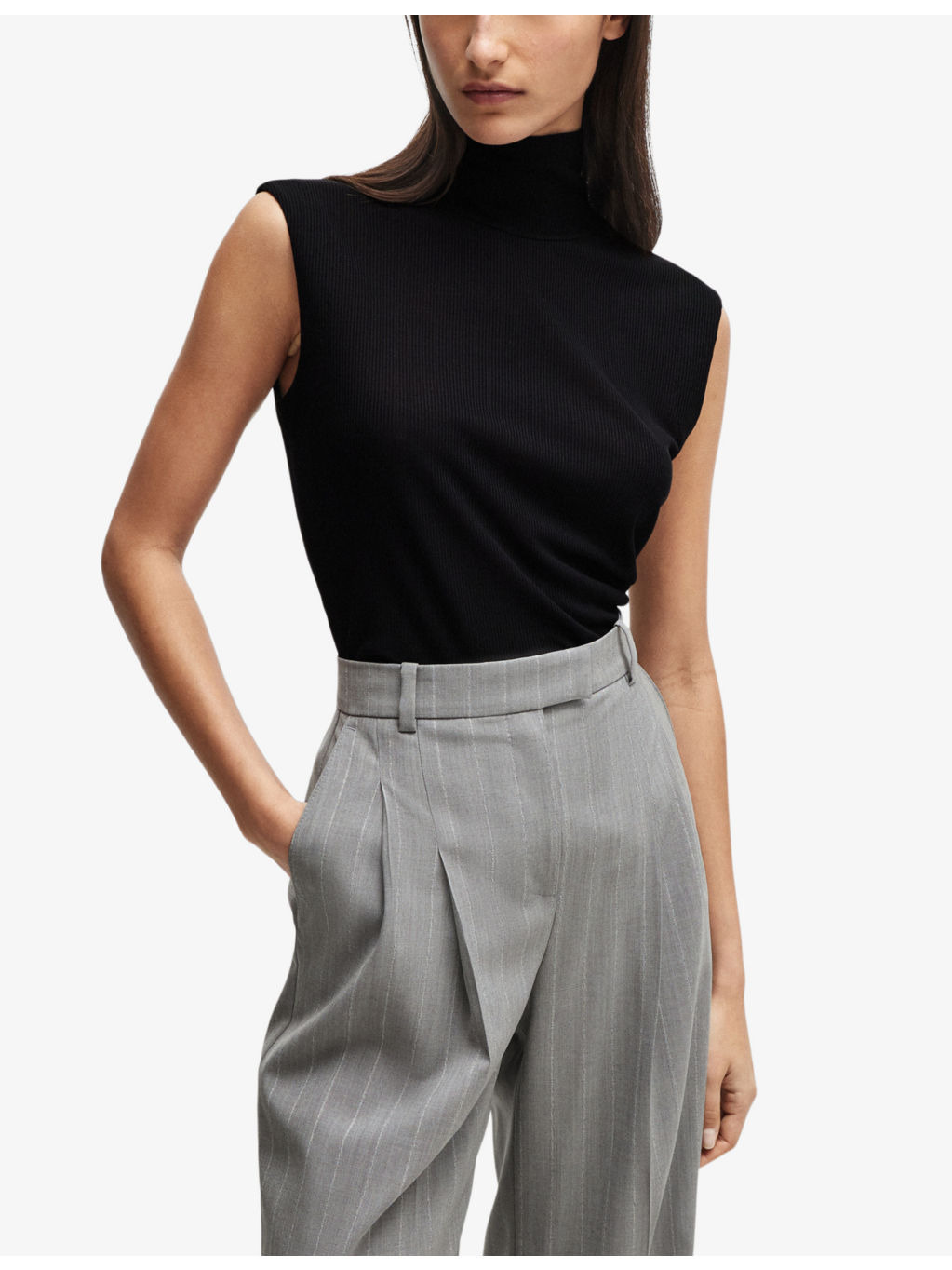 BOSS x Naomi Campbell turtleneck woven top - 3