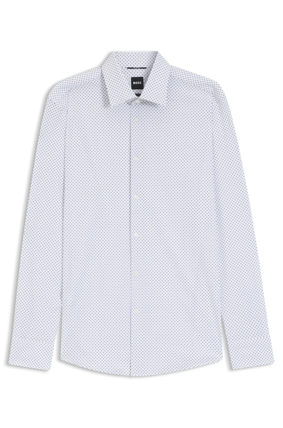 SLIM-FIT SHIRT IN PRINTED PERFORMANCE STRETCH FABRIC - 1