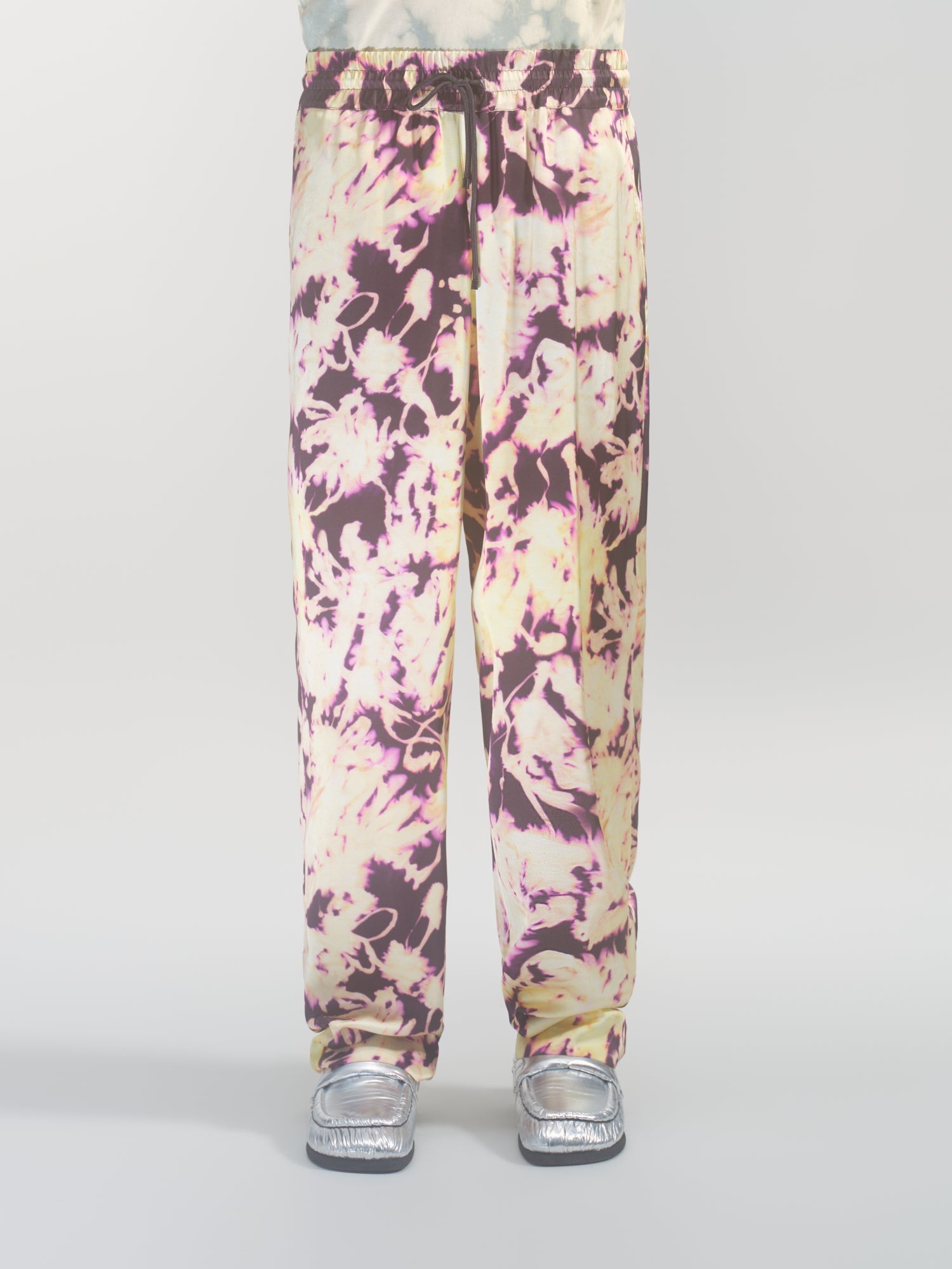 FLORAL VISCOSE PANTS - 2