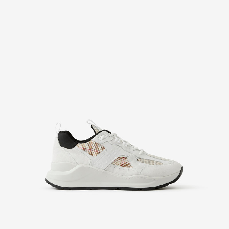 Vintage Check, Mesh and Suede Sneakers - 1