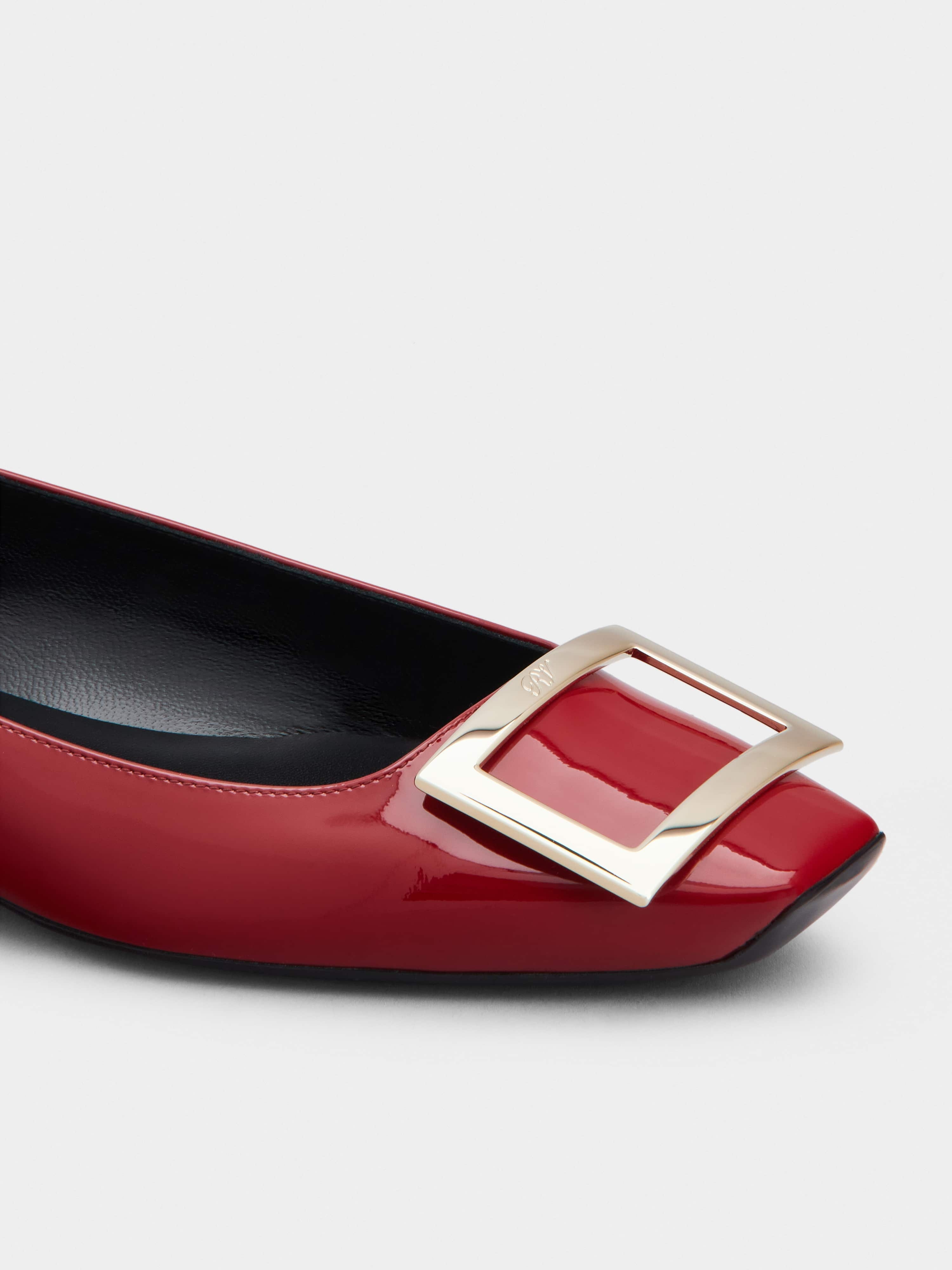 Trompette Metal Buckle Ballerinas in Patent Leather - 3