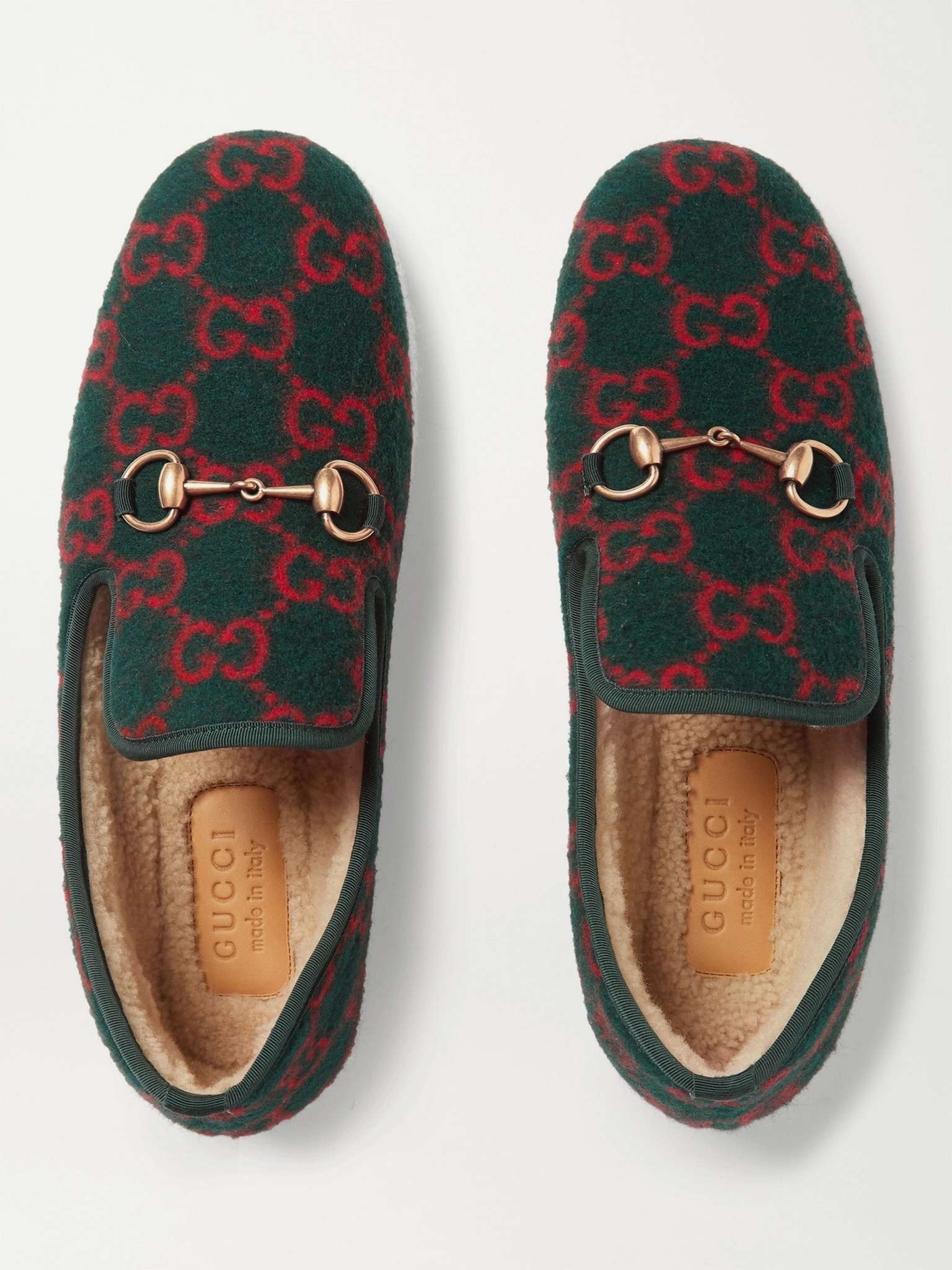 Horsebit Logo-Print Merino Wool Loafers - 8