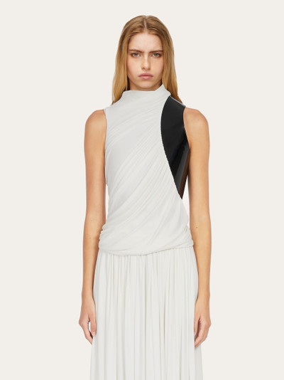FERRAGAMO Sleeveless top with leather insert outlook