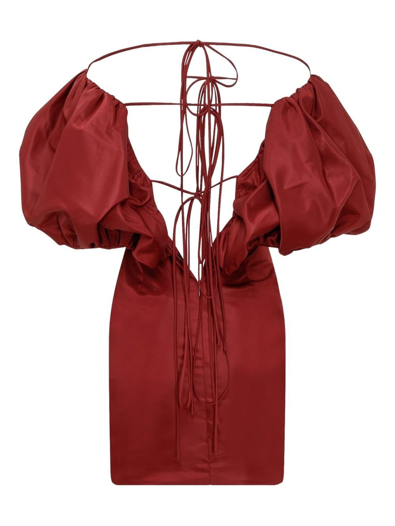 LaQuan Smith puff-sleeve midi dress outlook