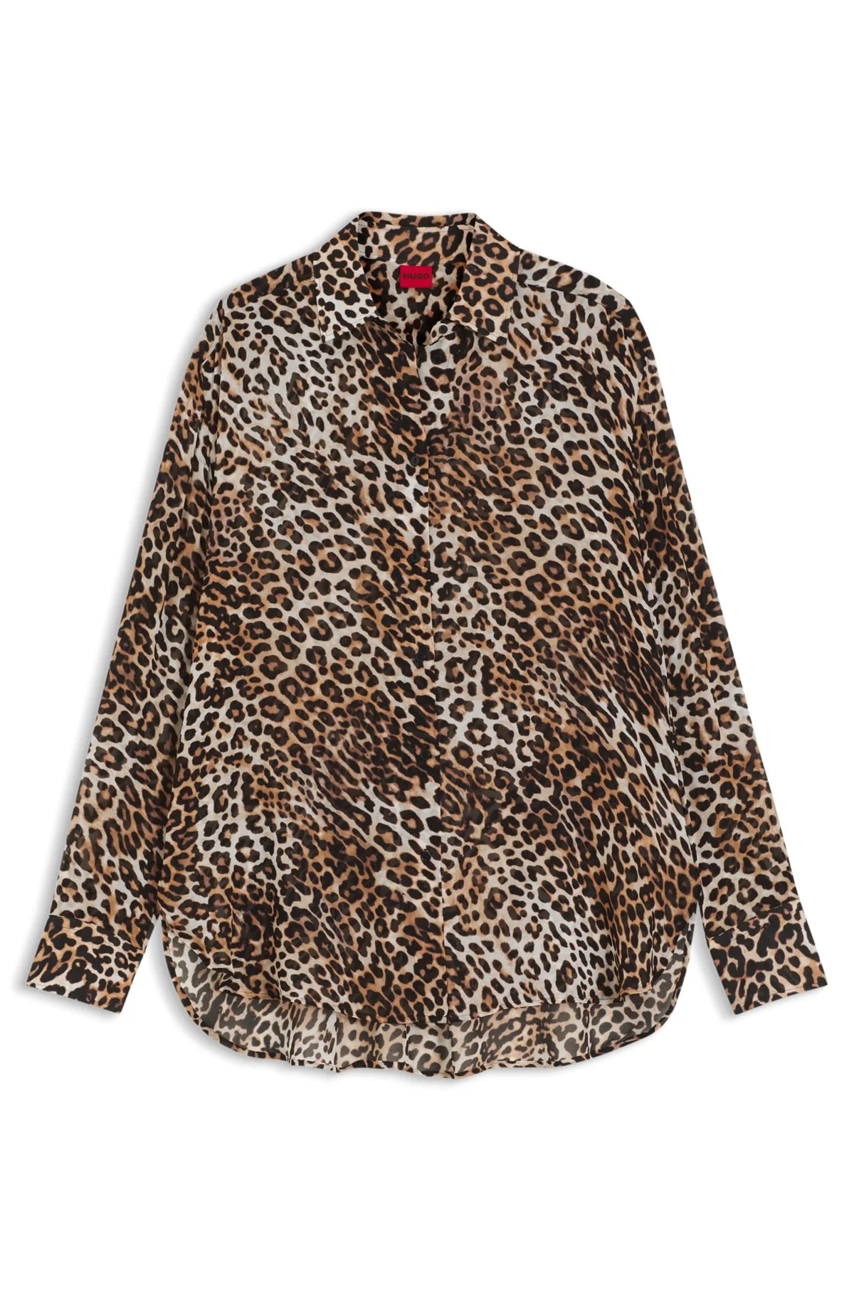 OVERSIZE-FIT BLOUSE WITH LEOPARD PRINT - 1