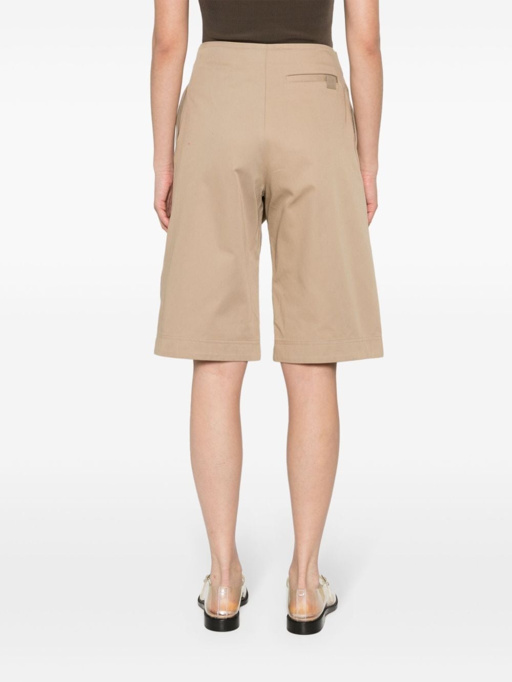 overlapping faille pleated shorts - 4