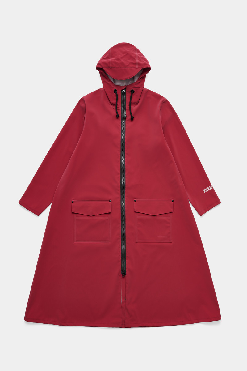 Mosebacke Long Patch Raincoat Matte Burgundy Burgundy 1