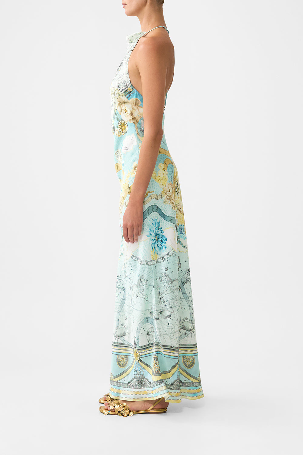 HALTER CHAIN SLIP DRESS - 4