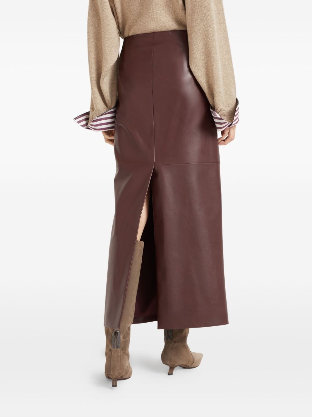 leather maxi skirt - 4
