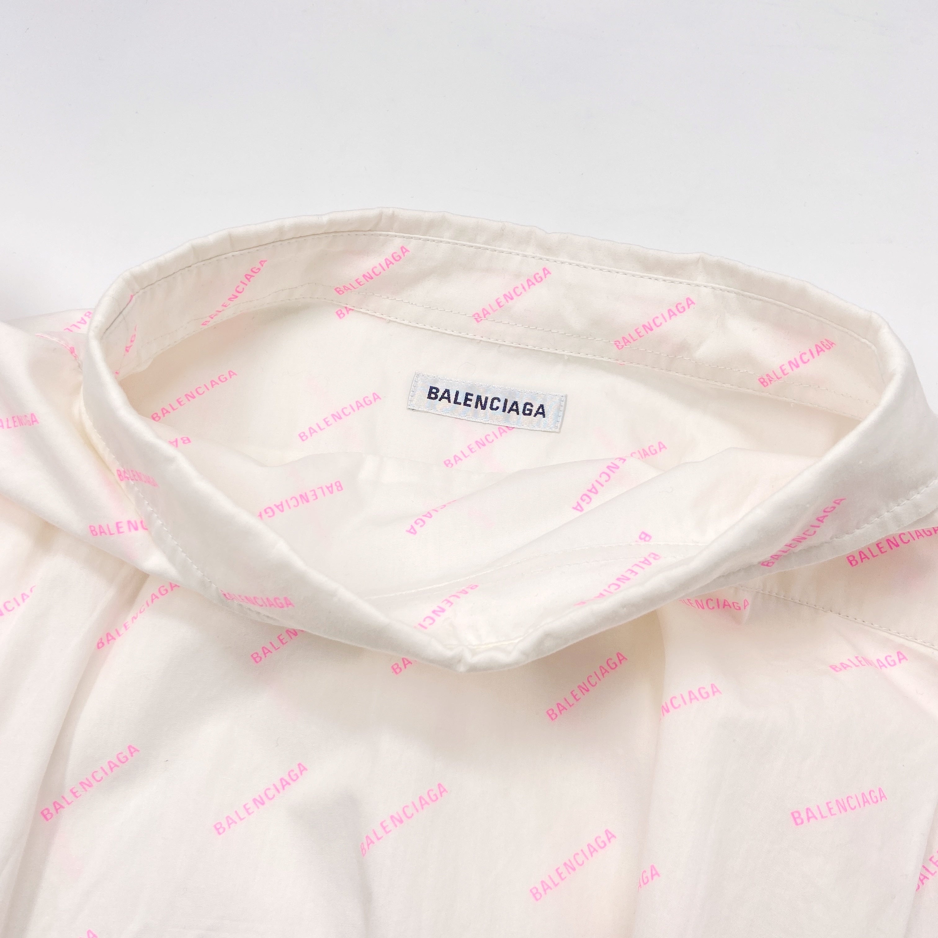 Balenciaga 2020 Demna Logo All-over Oversized Double-Back Shirt - 4