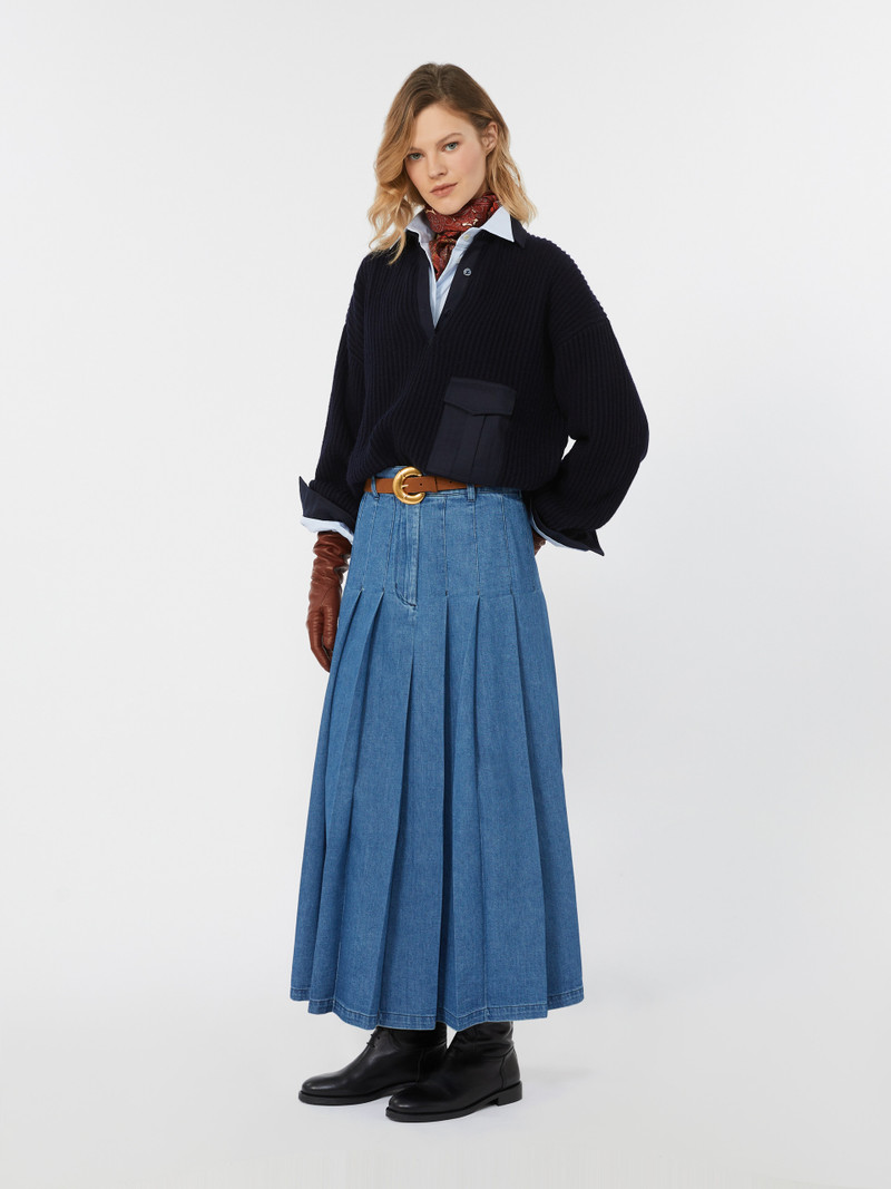 WEEKEND Max Mara OPUNZIA Cotton denim skirt outlook