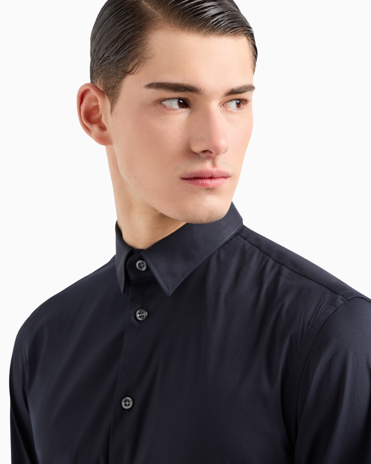 Stretch cotton poplin shirt - 5