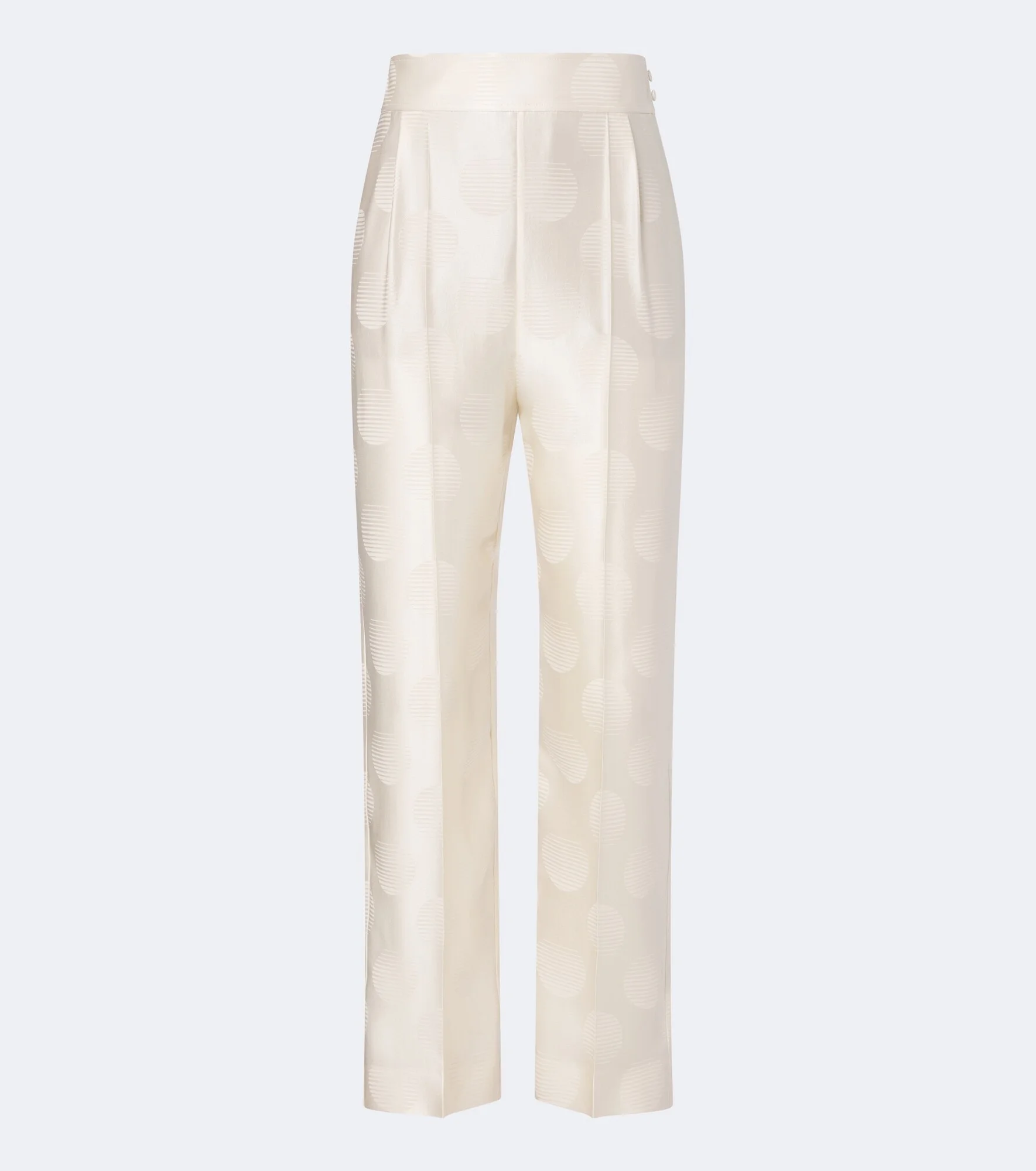Polka-dot silk jacquard slim pants - 1