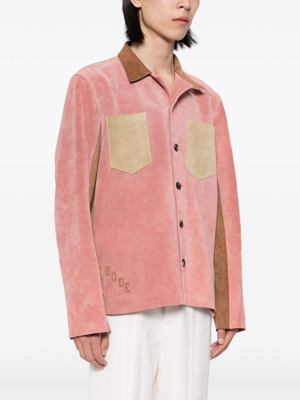 bucked multi suede work shirt jacket - 3