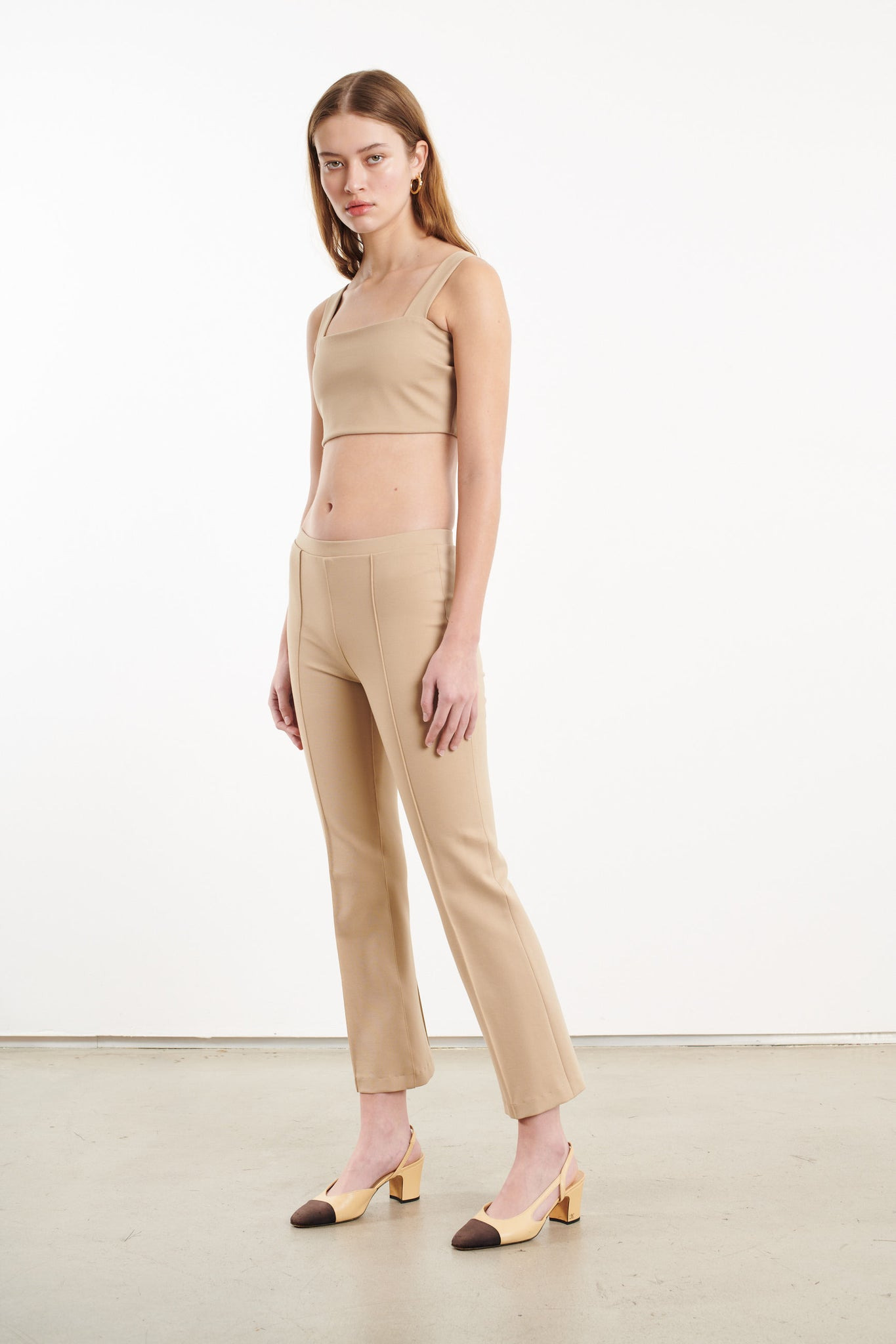 KHAKI CASANOVA PINTUCK ANKLE FLARE - 2