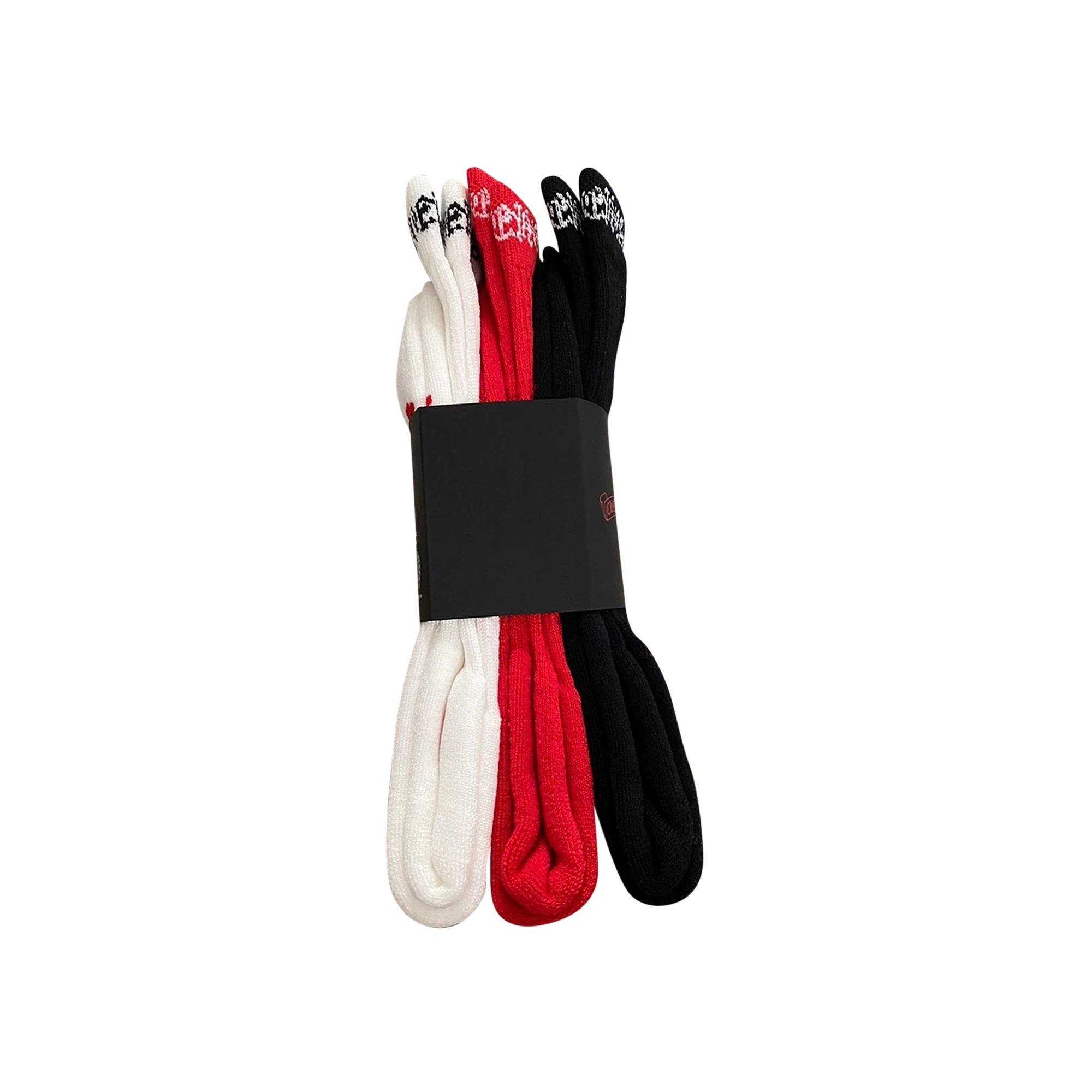 クロムハーツ CHOMPER SOCKS chrome hearts 3PKS Buy Chrome Hearts Chomper Socks (3 Packs) 'Multicolor
