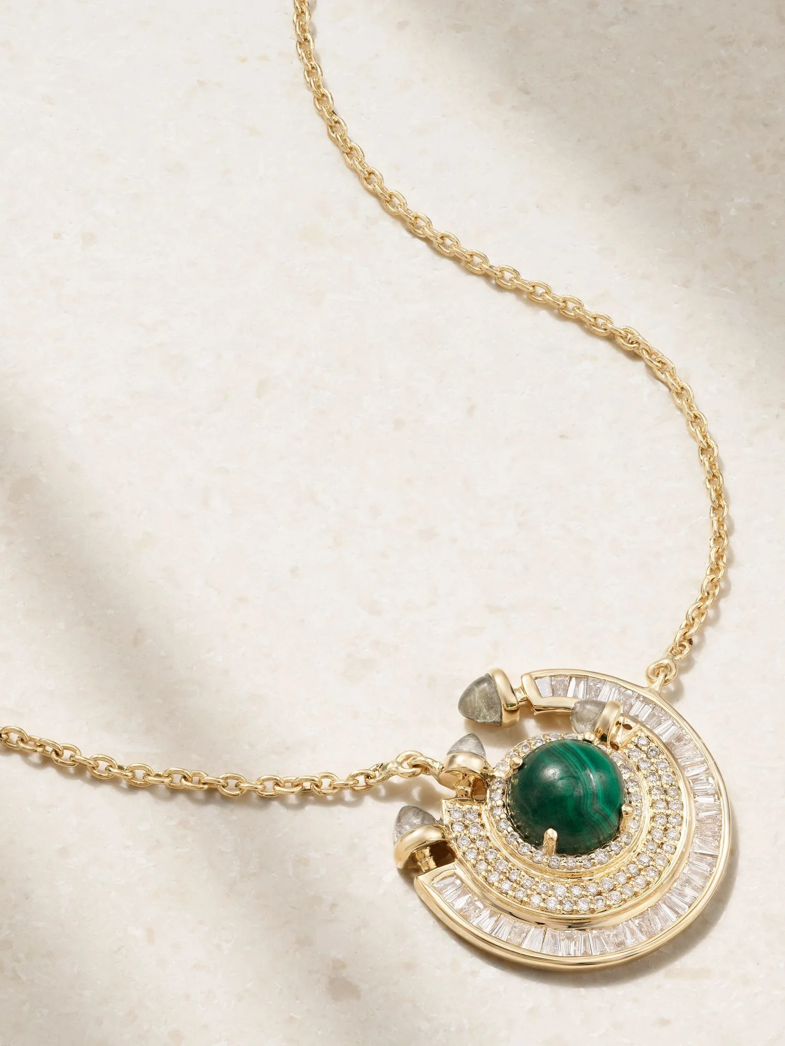 Chakra 18-karat gold multi-stone necklace Gold - 1