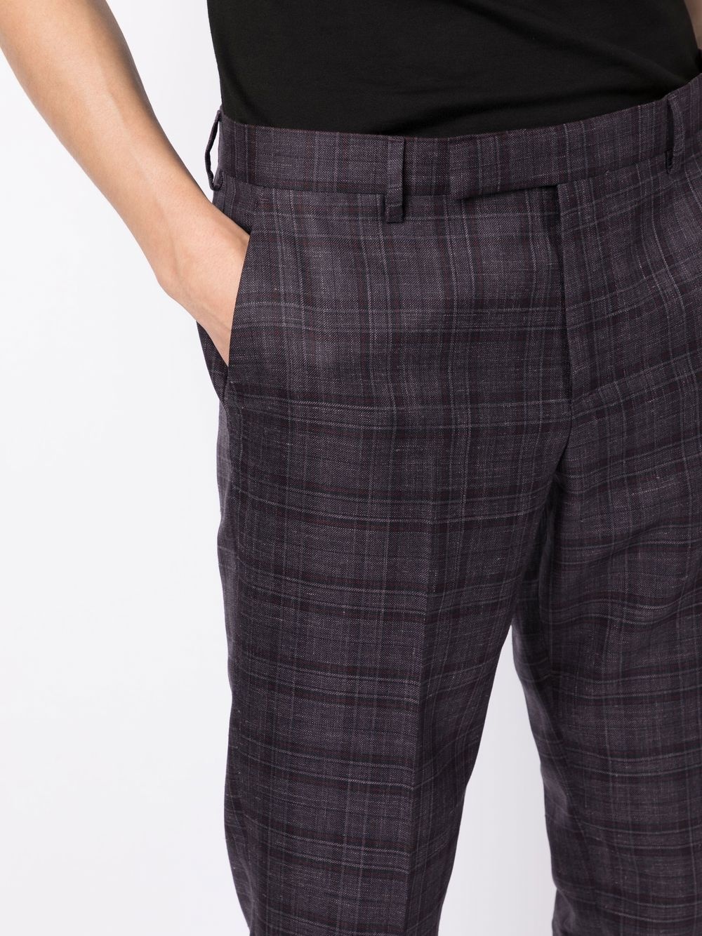 check-pattern straight-leg trousers - 5