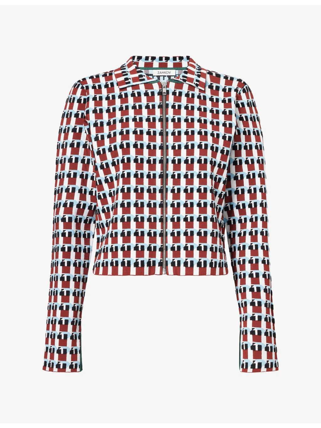 Sauve Geometric-Pattern Jersey Jacket - 1