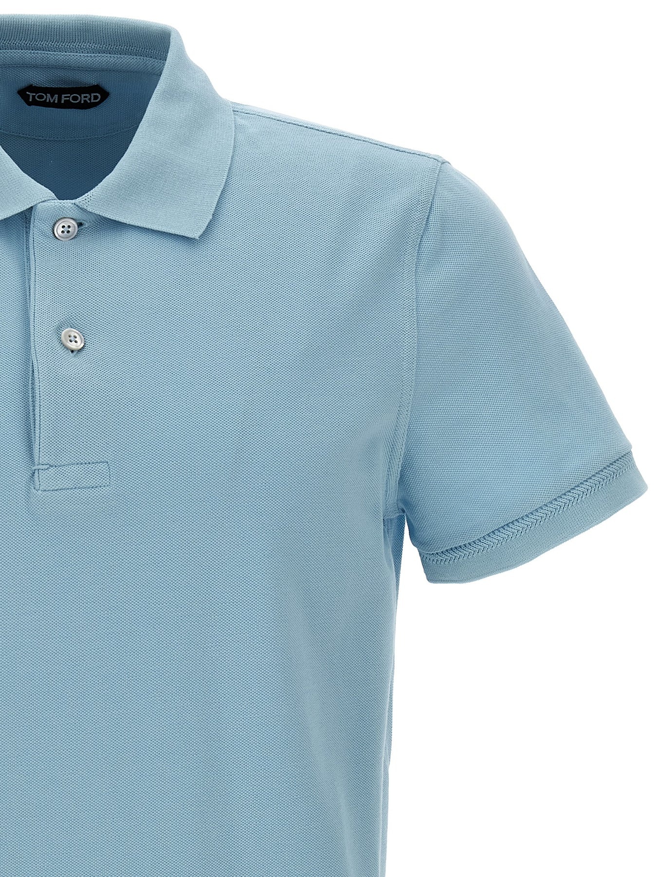 Piqué Cotton  Shirt Polo Light Blue - 3